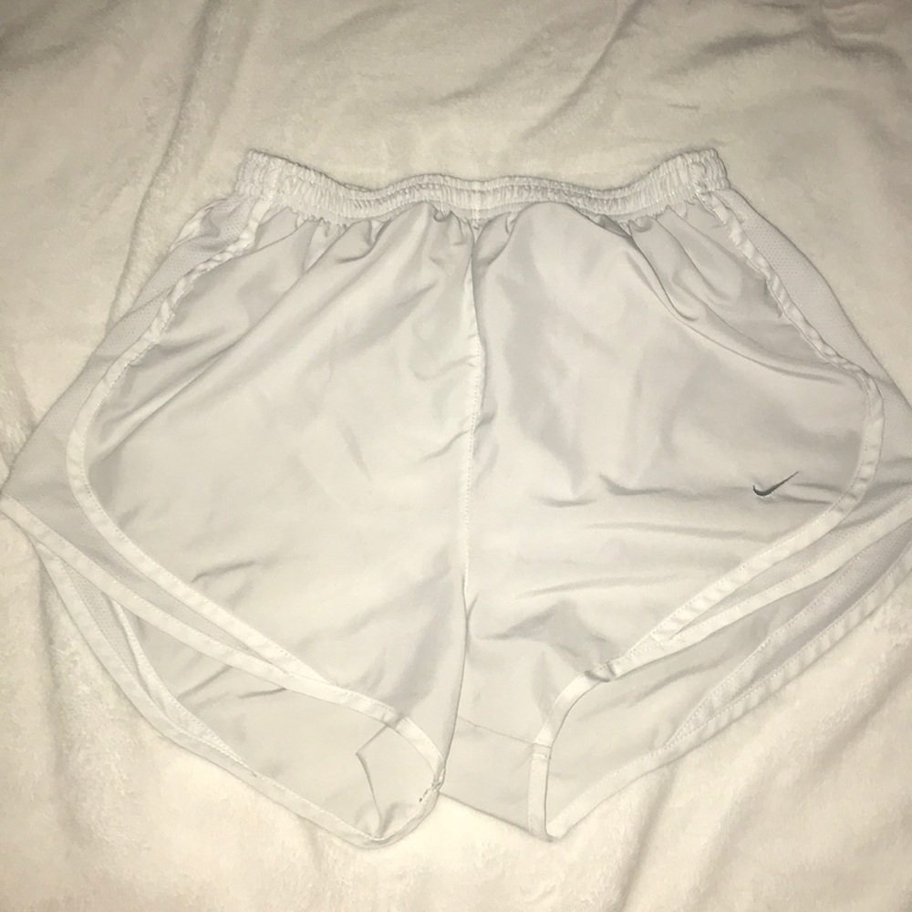 All white nike shorts